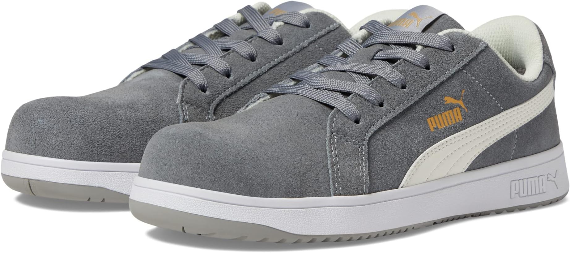 Safety Iconic Suede Low Women's Shoes, Composite Toe, Static Dissipating Safety, Slip Resistant, Grey, Size W8 (640125-08-800)