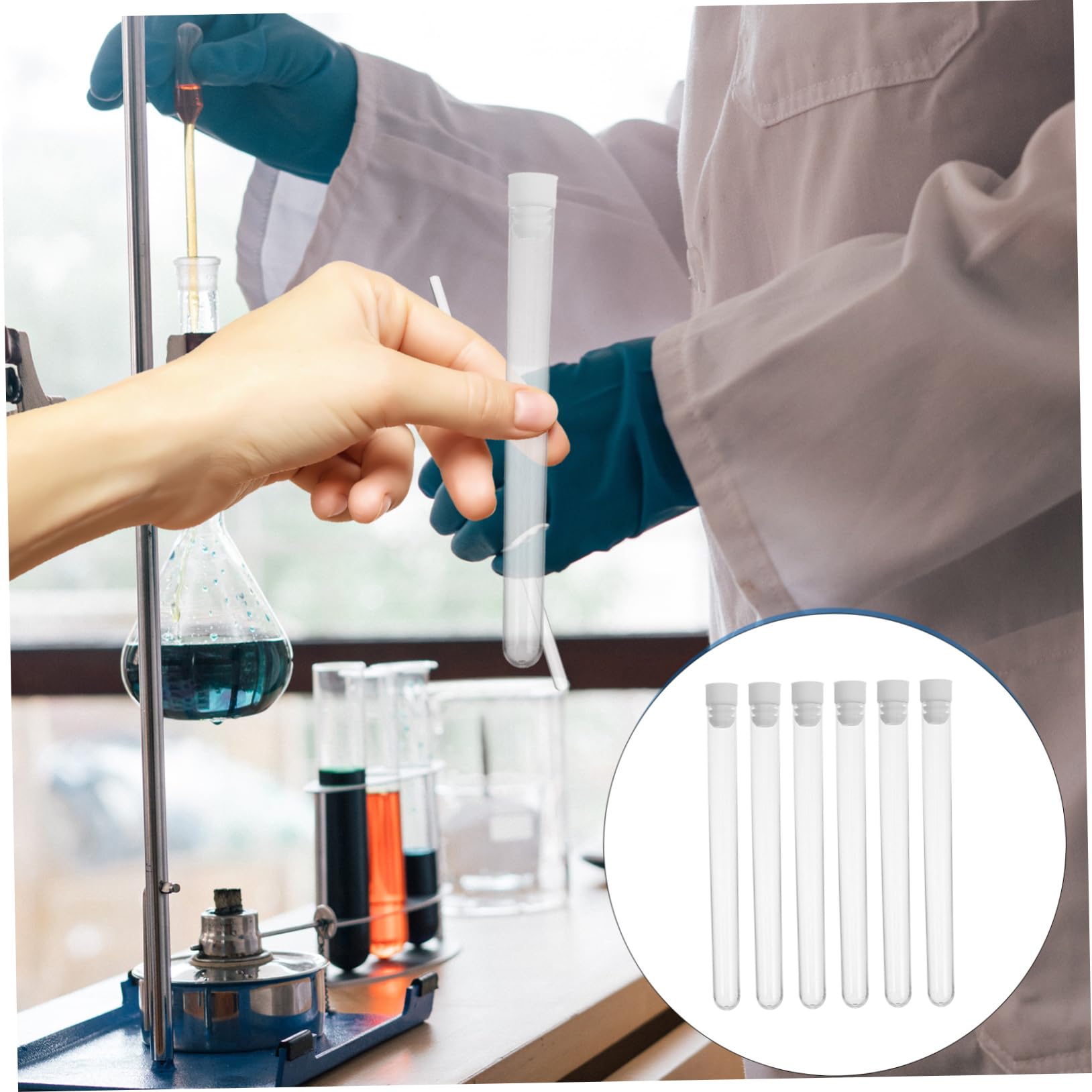 SHINEOFI 100 Unidades de Tubos de Plástico Transparentes Tapa Segura para Almacenamiento Compacto de Agujas y Pequeñas Piezas en Laboratorios y Oficinas