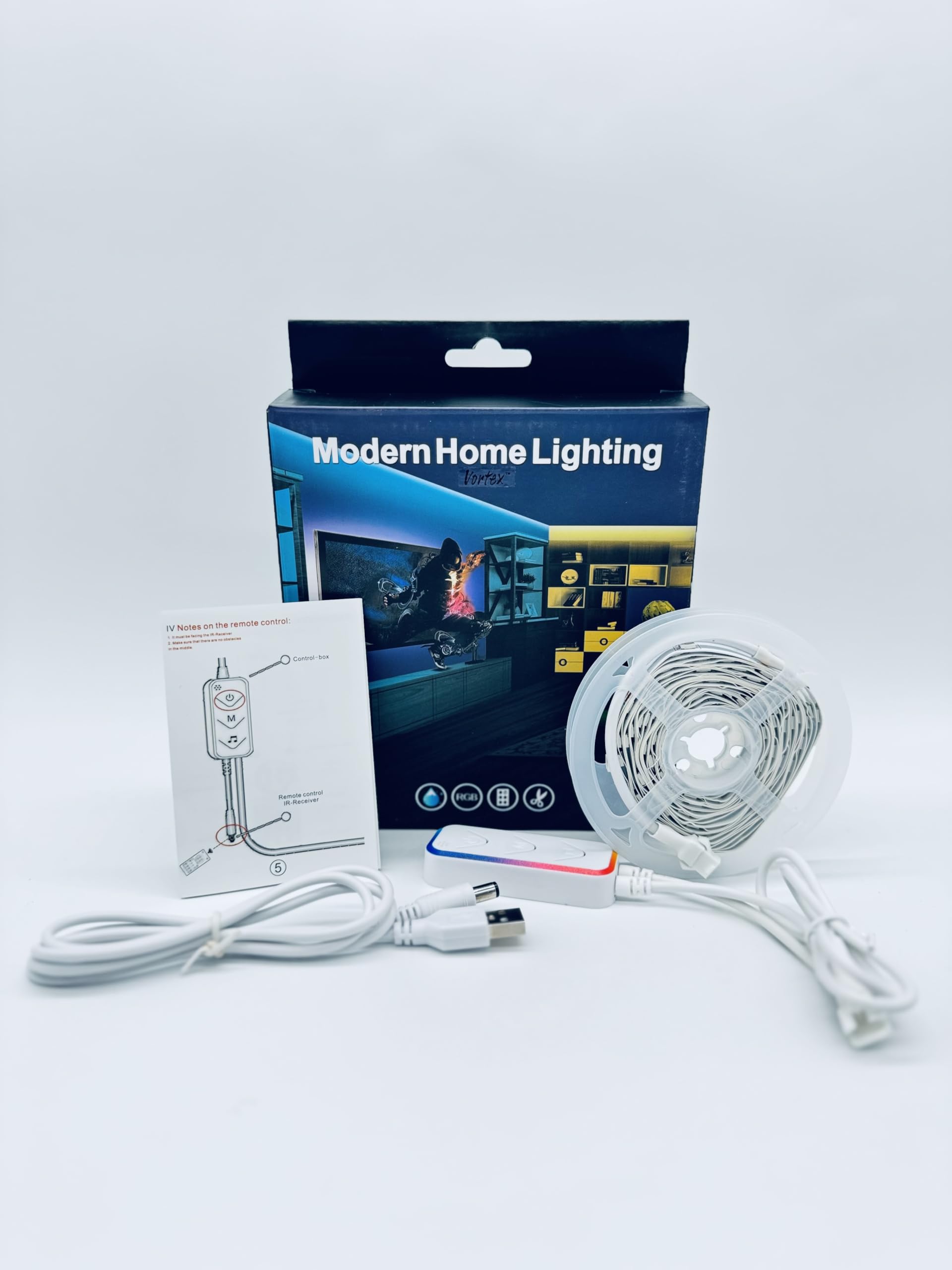 Vortex Q21-5M RGB Wi-Fi LED TV Light Strip USB Powered 5V 5050RGBIC Vibrant Color and Dynamic Lighting Effect Magic Music Voice Control Tuya Smart Backlight Strip