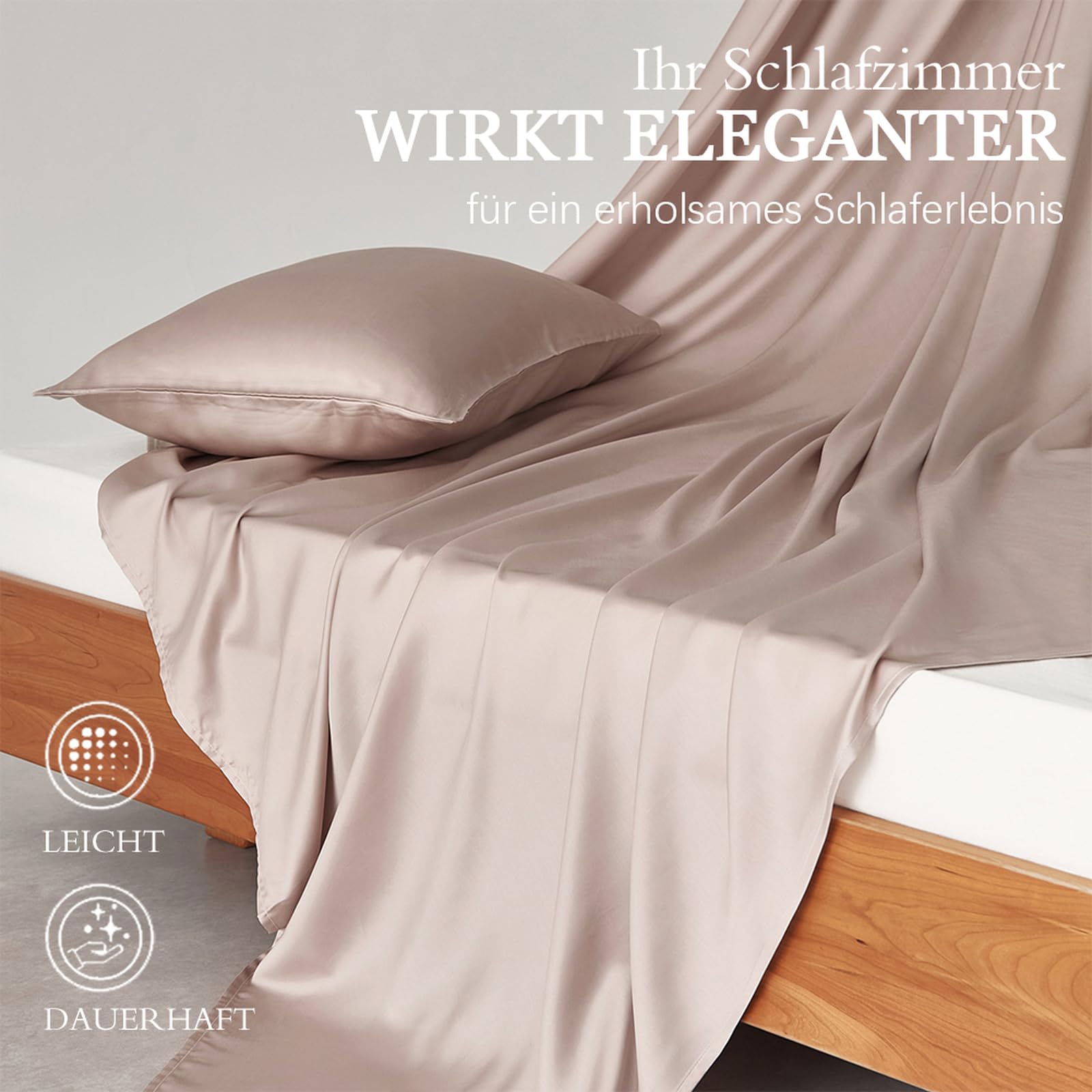 Bettlaken ohne Gummizug 245 x 270cm 100 % Baumwolle leintuch Beige | Leintuch aus 100 % Baumwolle Betttuch für Großes Doppelbett hautfreundlich und atmungsaktiv Atmungsaktiv trocknerfest