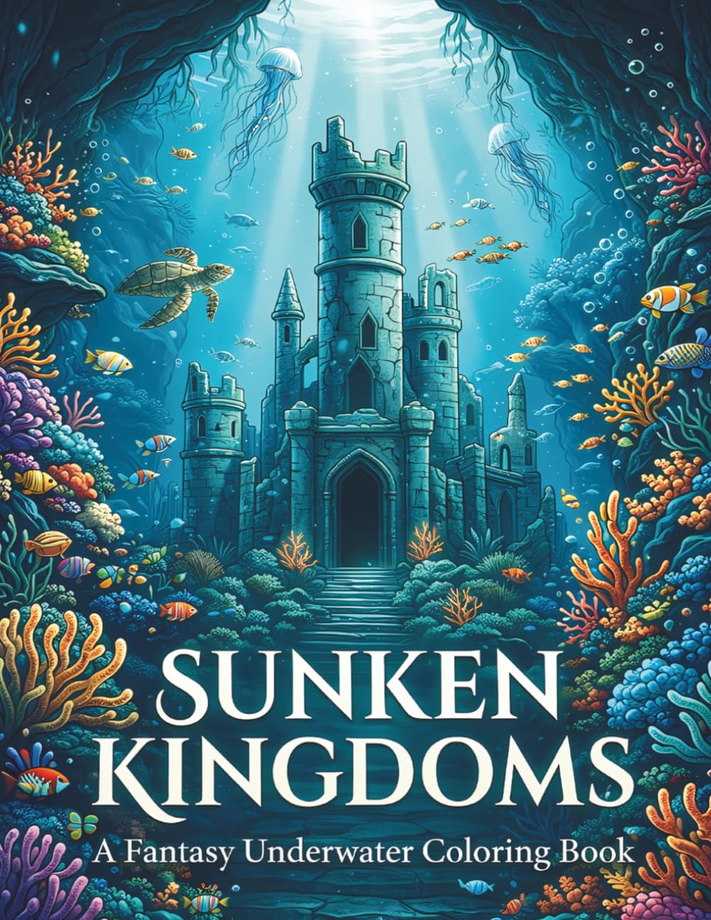 Sunken Kingdoms: A Fantasy Underwater Coloring Book