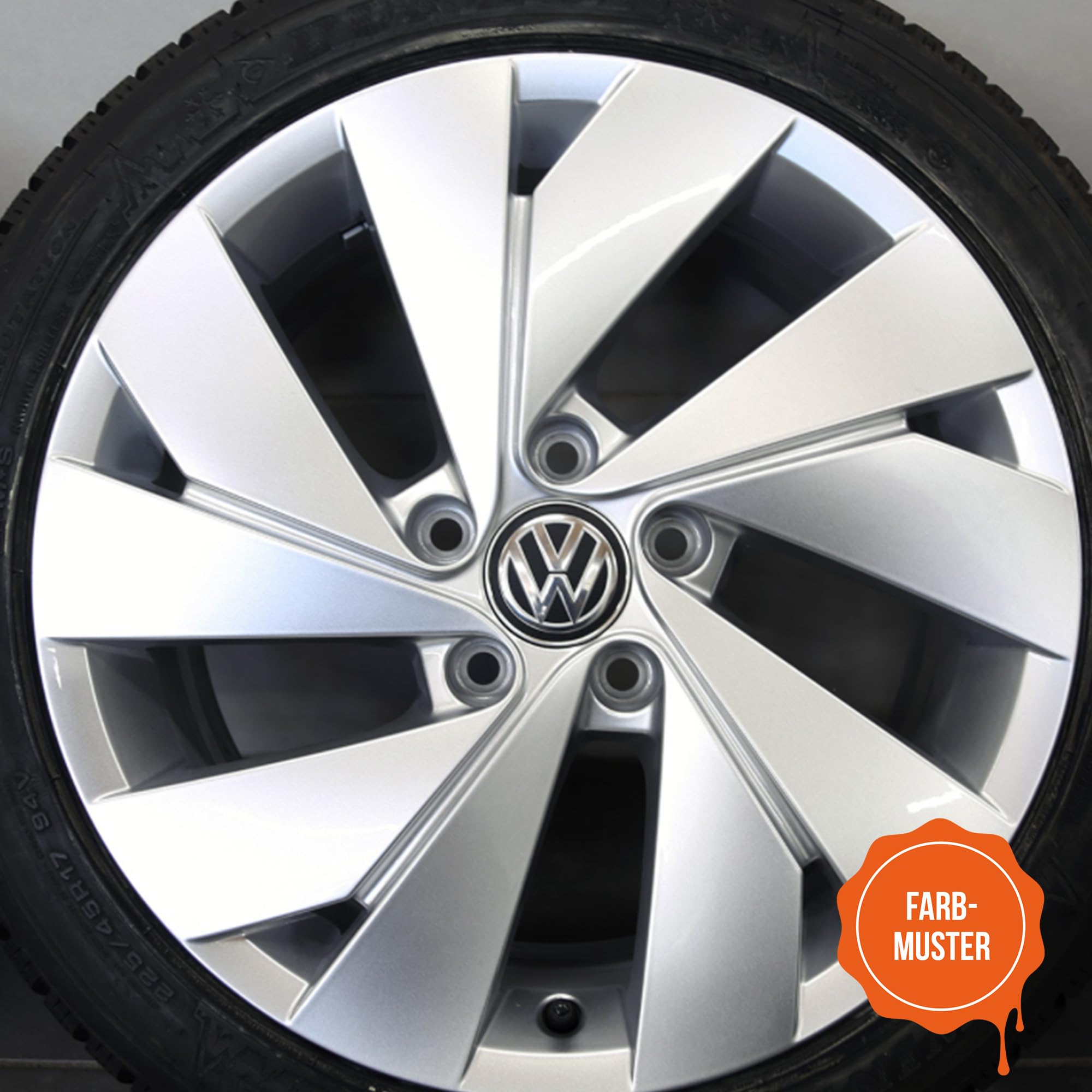 Felgenlack | passend für Farbton VW glam silber L-2HH | High-Solid | 1K Original OEM Felgenlack | Lackdose 1000 ml | für Reparatur- als auch Komplettlackierung