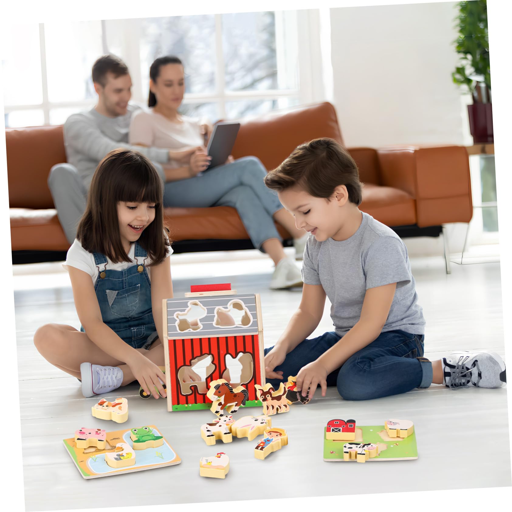 Abaodam Giocattolo Fattoria in Legno Montessori per Bambini | Anima Attivita Prescolari, Supporto Cognitivo e Coordinazione Occhio Mano, per Giochi All'aperto
