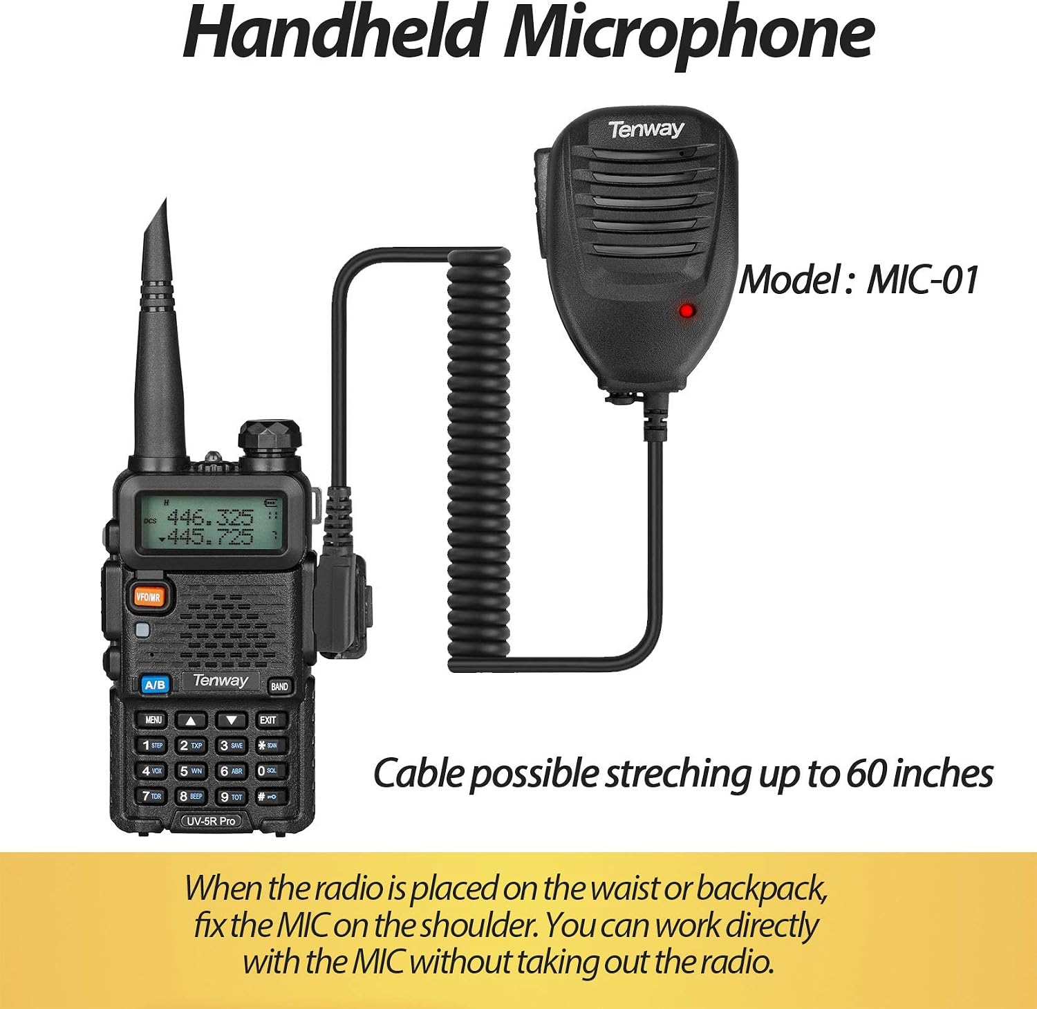 Ham Radio UV-5R Pro 8Watt Dual Band Two Way Radio with Ham Radio and Handheld Speaker Mic and Antenna 6Pack