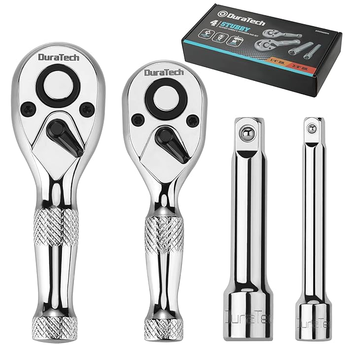 Buy DURATECH Stubby Ratchet Set, 1/4Inch and 3/8Inch Ratchets with 2