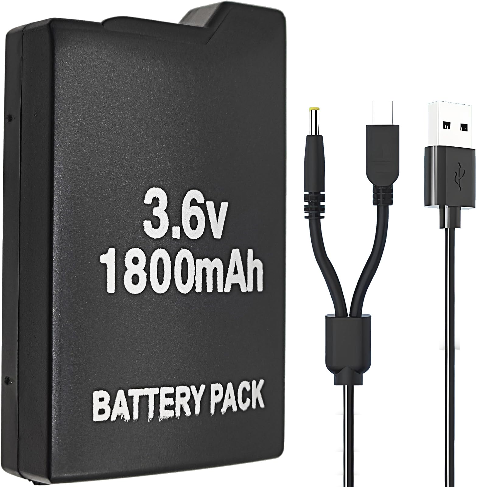 ROYEUEU Battery for Sony PSP 1000 1001: Model PSP-110 Replacement Battery Pack 3.6V 1800mAh for Sony PSP1000 PSP1001 PSP Fat with Charger Cable
