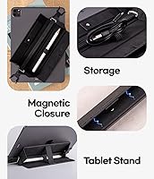 Vista 4 de Goospery [Soporte + soporte] Funda para Apple Pencil de 1ª y 2ª generación con cierre magnético, funda de piel elástica compatible con iPad Pro 12.9