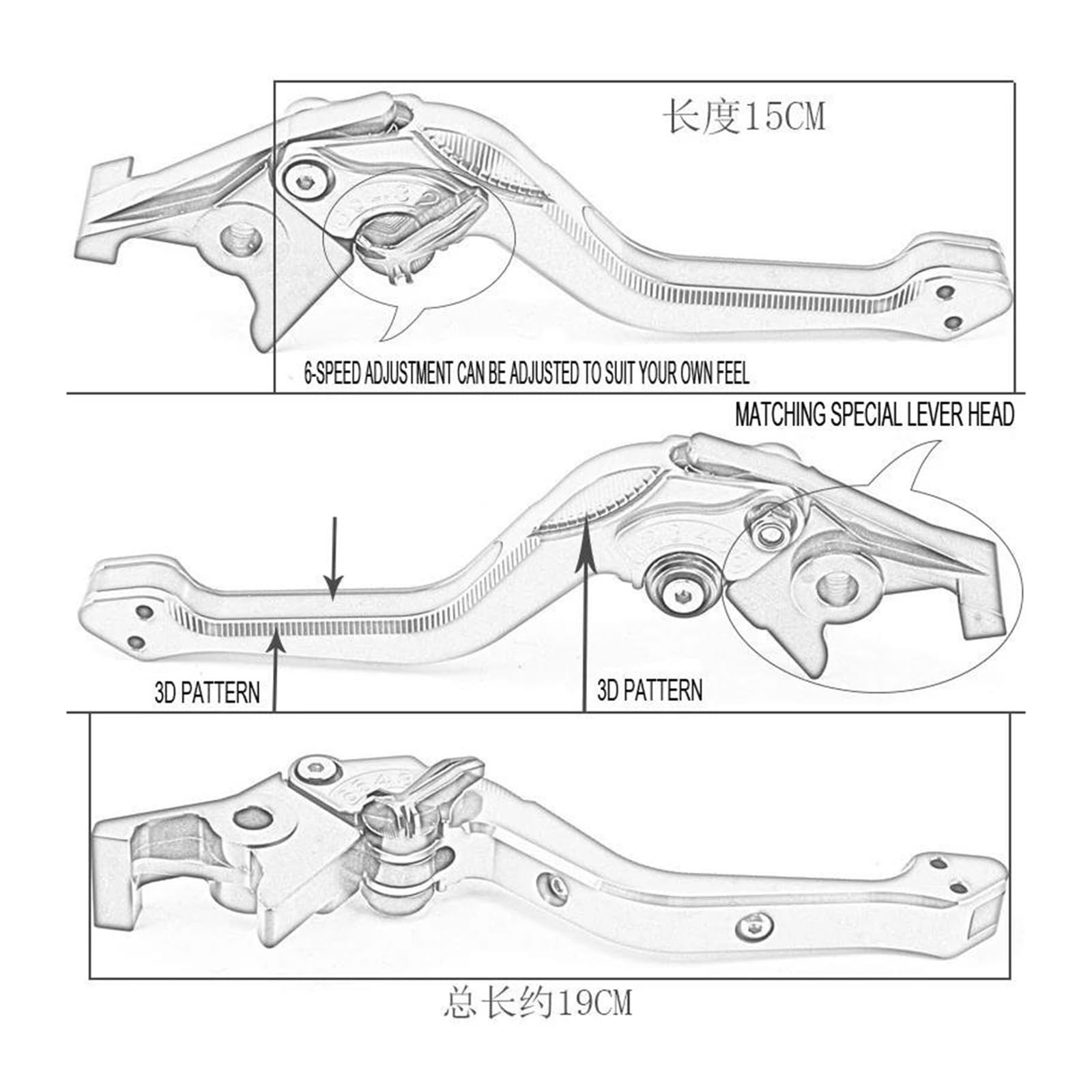 Leve Manubrio Per Z400 Per Ninja400 Z 400 2018-2022 2023 2024 Regolazione A 6 Velocità Moto CNC Frizione Leva Del Freno Maniglia Regolabile Regolazione A 6 Velocità Leve Freno Frizione(5)