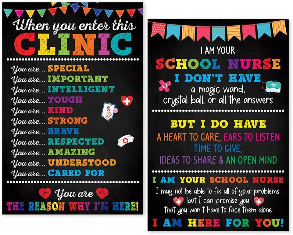 Amazon.com: Set of 2 When You Enter This Clinic Poster, School Nurse ...