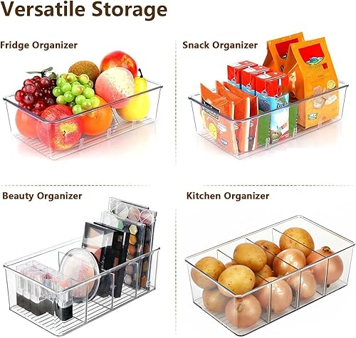 Miniatura 5 de Organizadores y almacenamiento de despensa, paquete de 4 organizadores de cocina y almacenamiento para refrigerador, cajón y refrigerador,
