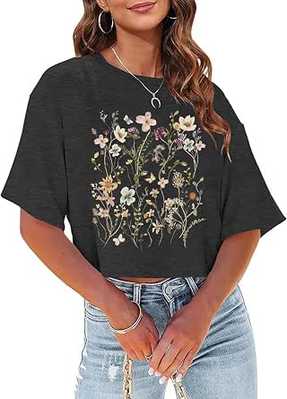 Women's Cropped T-Shirt – Rock and Roll Country Music Graphic Print