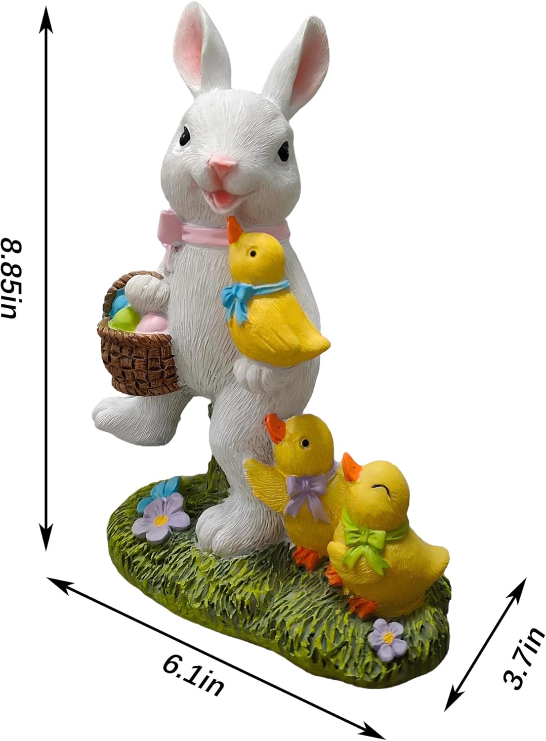 Easter Decorations Bunny Decor Figurine Decoration Spring Rabbit with Goose Decor Yard Outdoor for Garden Home Cute Easter Gift