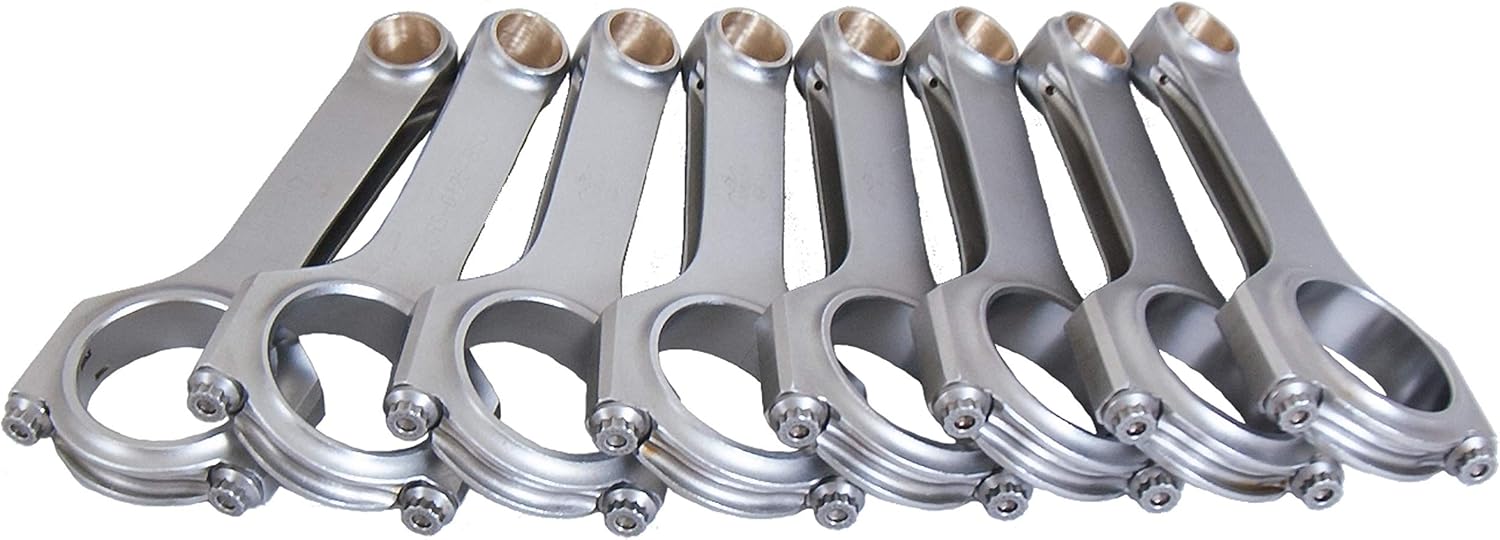 Eagle Specialty Products Connecting Rod, H Beam, 6.125 in Long, Bushed, 7/16 in Cap Screws, 8740 Bolt, Forged, Steel, GM LS-Series, Set of 8