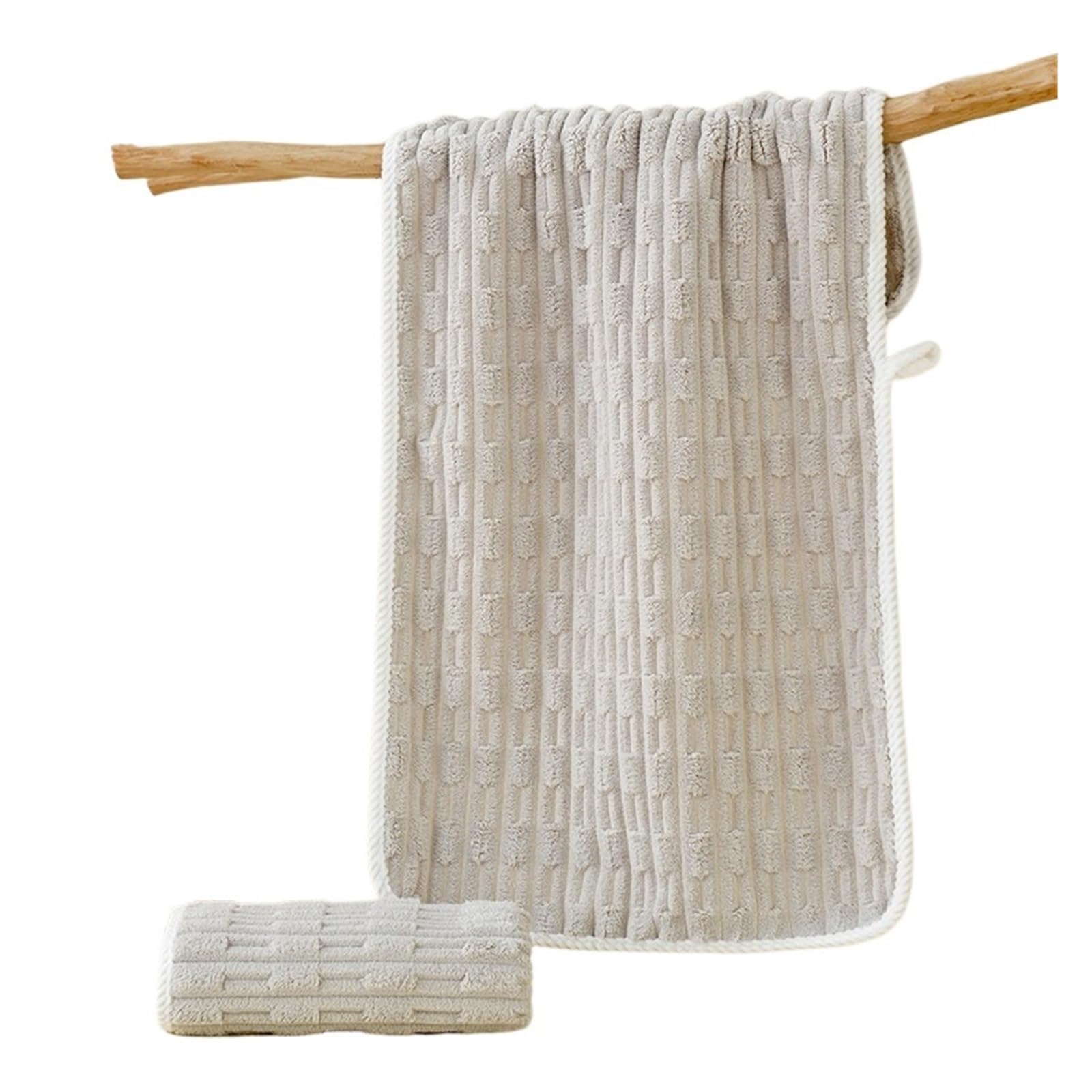 FGUJSUR Bath Towel Convenient Soft High-Density Coral Fleece Absorbent Towels – Practical Home Face Cloths For Daily(Gray)