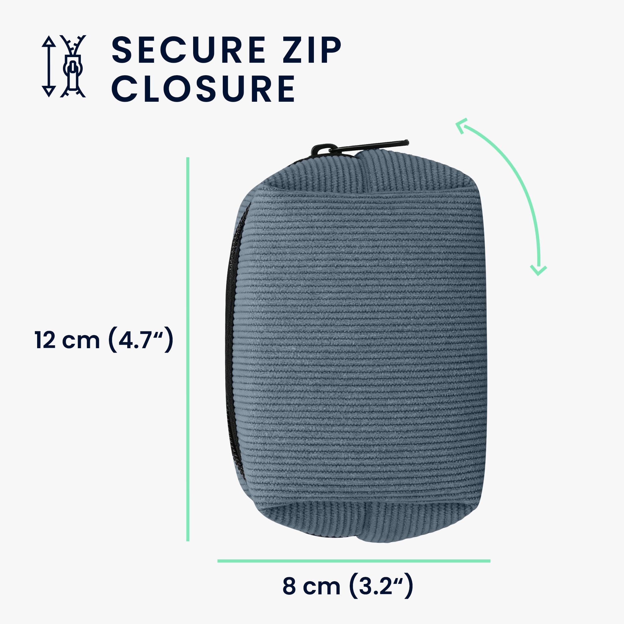 kwmobile Custodia Mouse Wireless per Logitech Lift/MX Vertical/Anker Vertical - Cover Mouse Wireless Gaming con Cerniera - Astuccio in Velluto a Coste e Neoprene - blu vintage