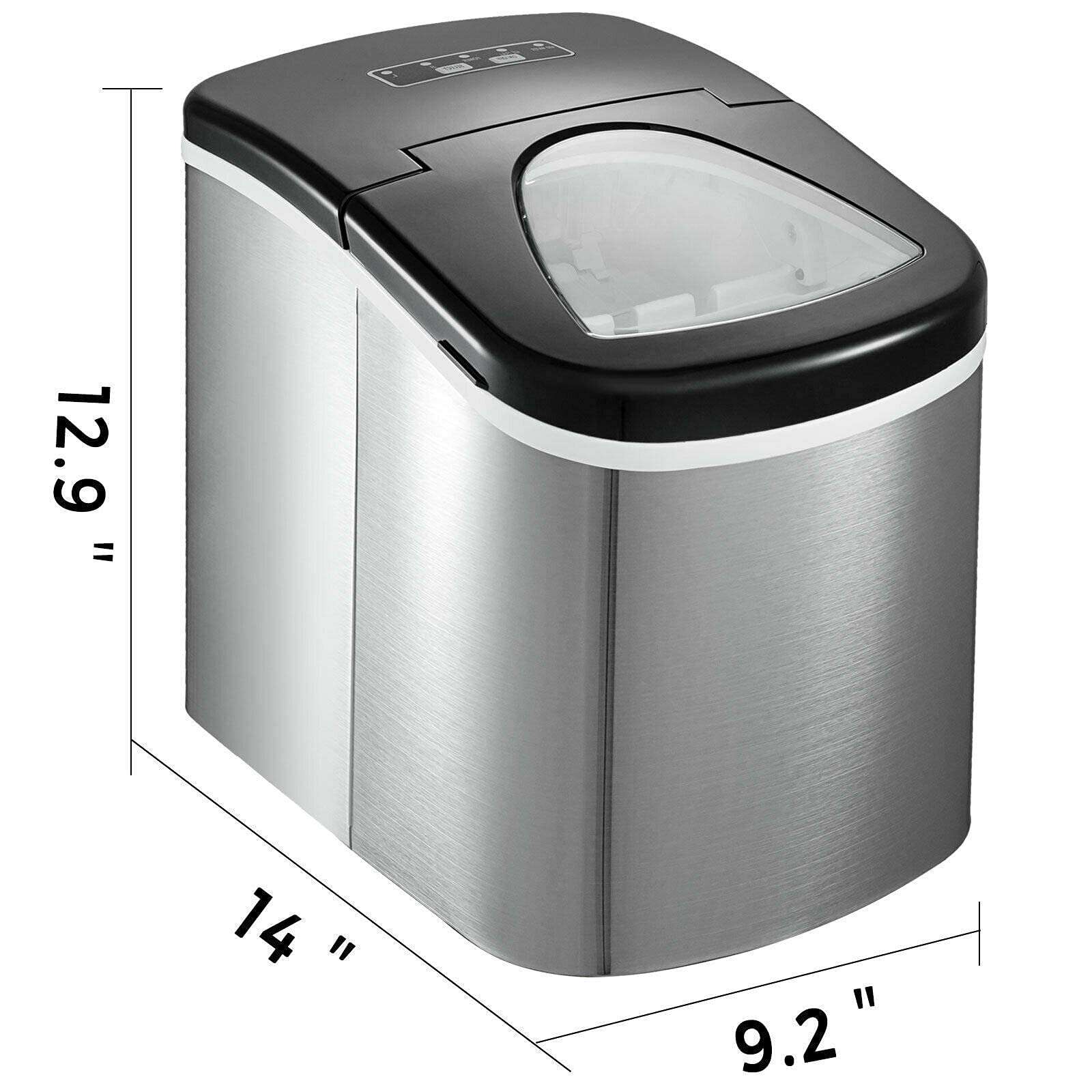 12kg Automatic Ice Maker 220v Silver And Black Stainless Steel Ice Cube Maker Machine 26lbs Ice Making Machine Countertop Ice Maker Compact Clear Ice Cubes For Kitchen on Fridge.com - View 3