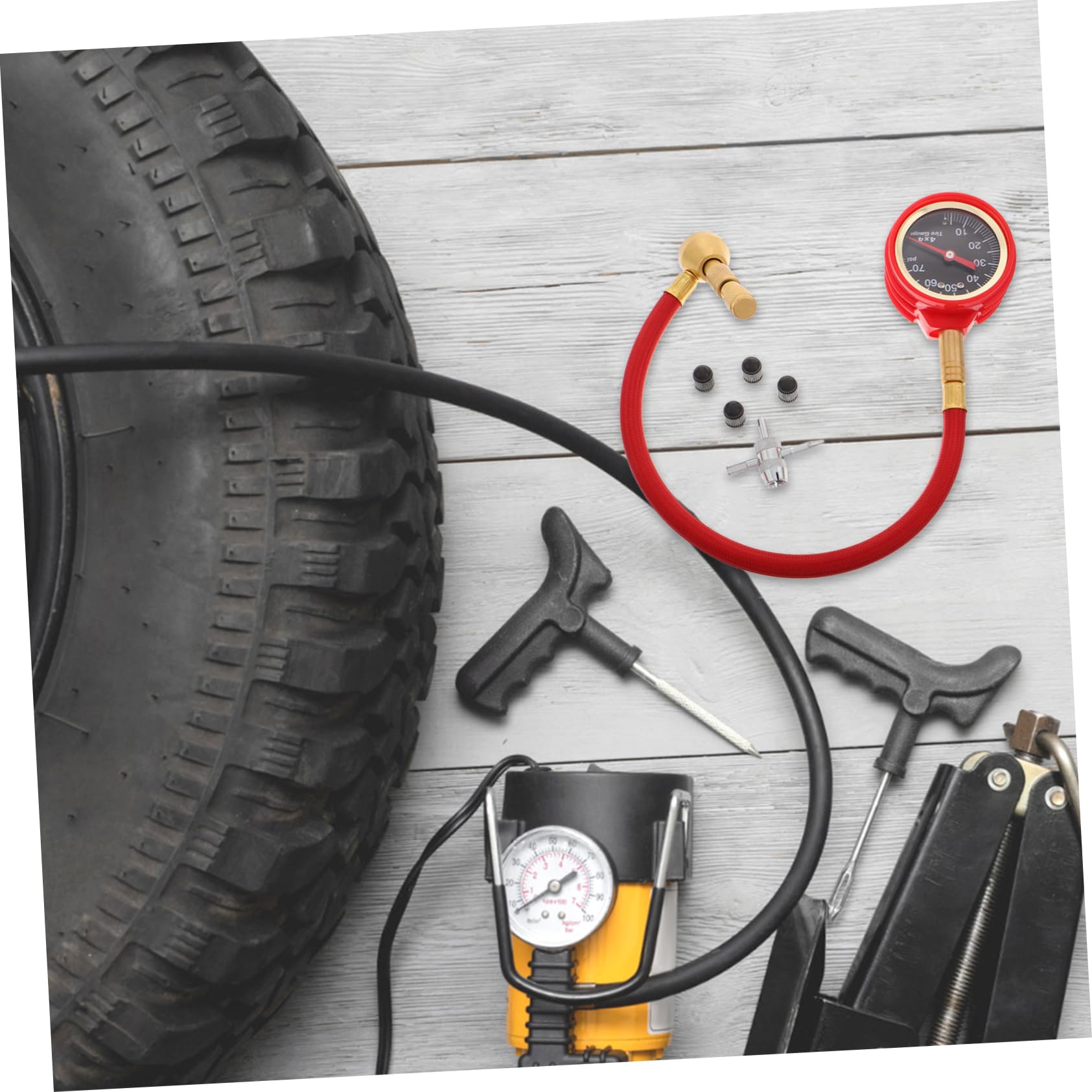 Healifty Manomètre de Pression pour Pneus Voiture Instrument de Mesure Précis Lecteur de Pression des Pneus