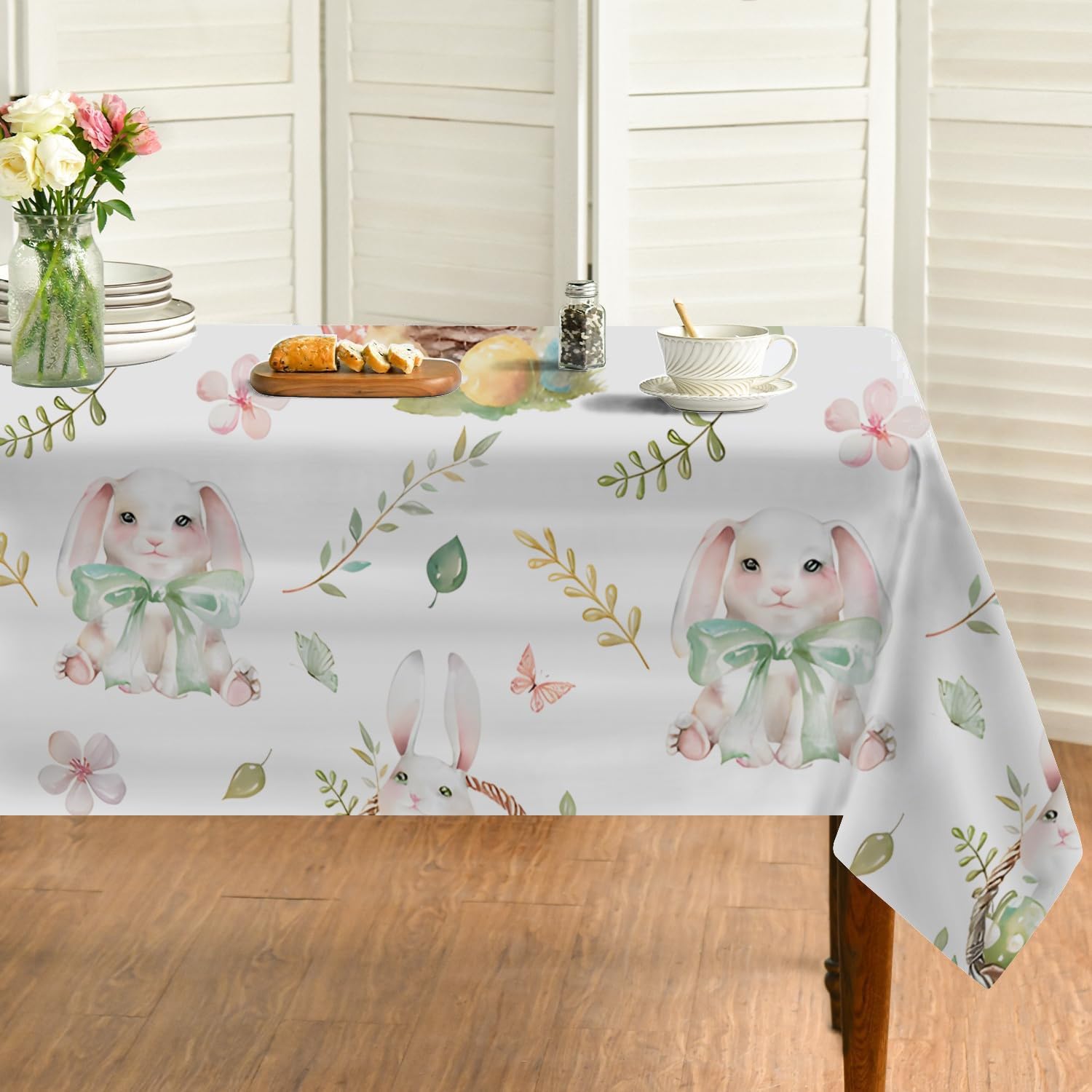 Nappe de table pour mariage et jardin rose timide thème de Pâques