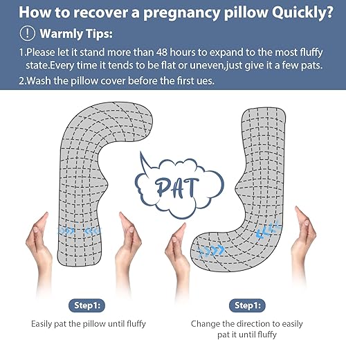 Miniatura 8 de BATTOP Almohadas de embarazo para dormir, almohada de maternidad corporal con funda lavable refrescante, soporte para espalda, caderas, piernas,