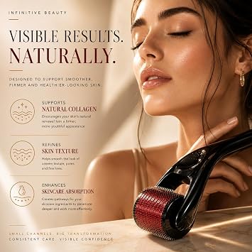 Derma Roller INFINITIVE BEAUTY 540 Titanium Alloy Microneedle Roller for Skin, Face Beard & Hair (0.5mm)