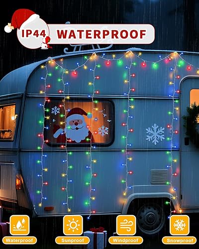 Miniatura 6 de Cadena de luces para exteriores de 108 pies con control remoto