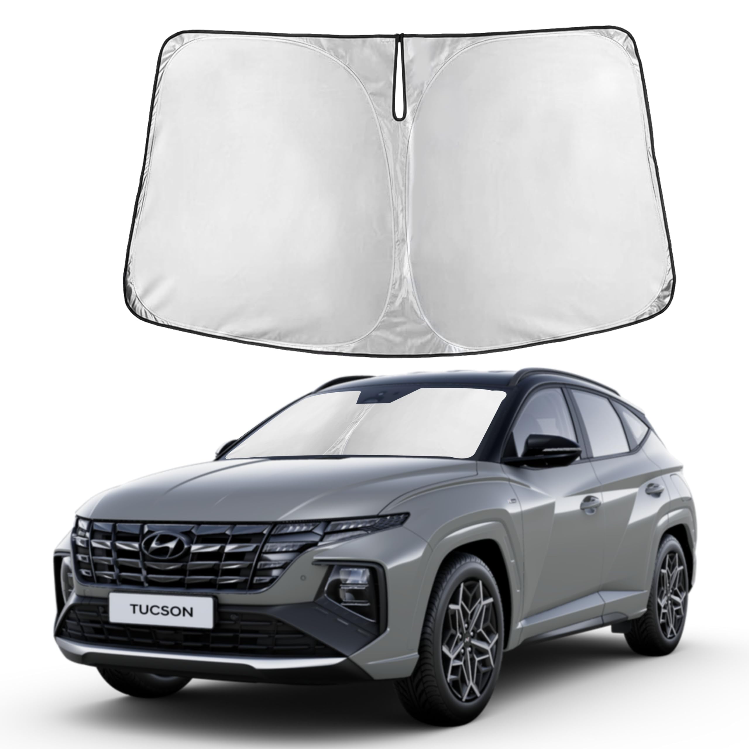 Autovir Windshield Sun Shade Fit for 2016-2019 2020 2021 Hyundai Tucson Sunshade, Front Car Window Shades Sun Visor, Blocks UV Rays & Heat, Car Accessories Fit for Hyundai Tucson 2016-2021
