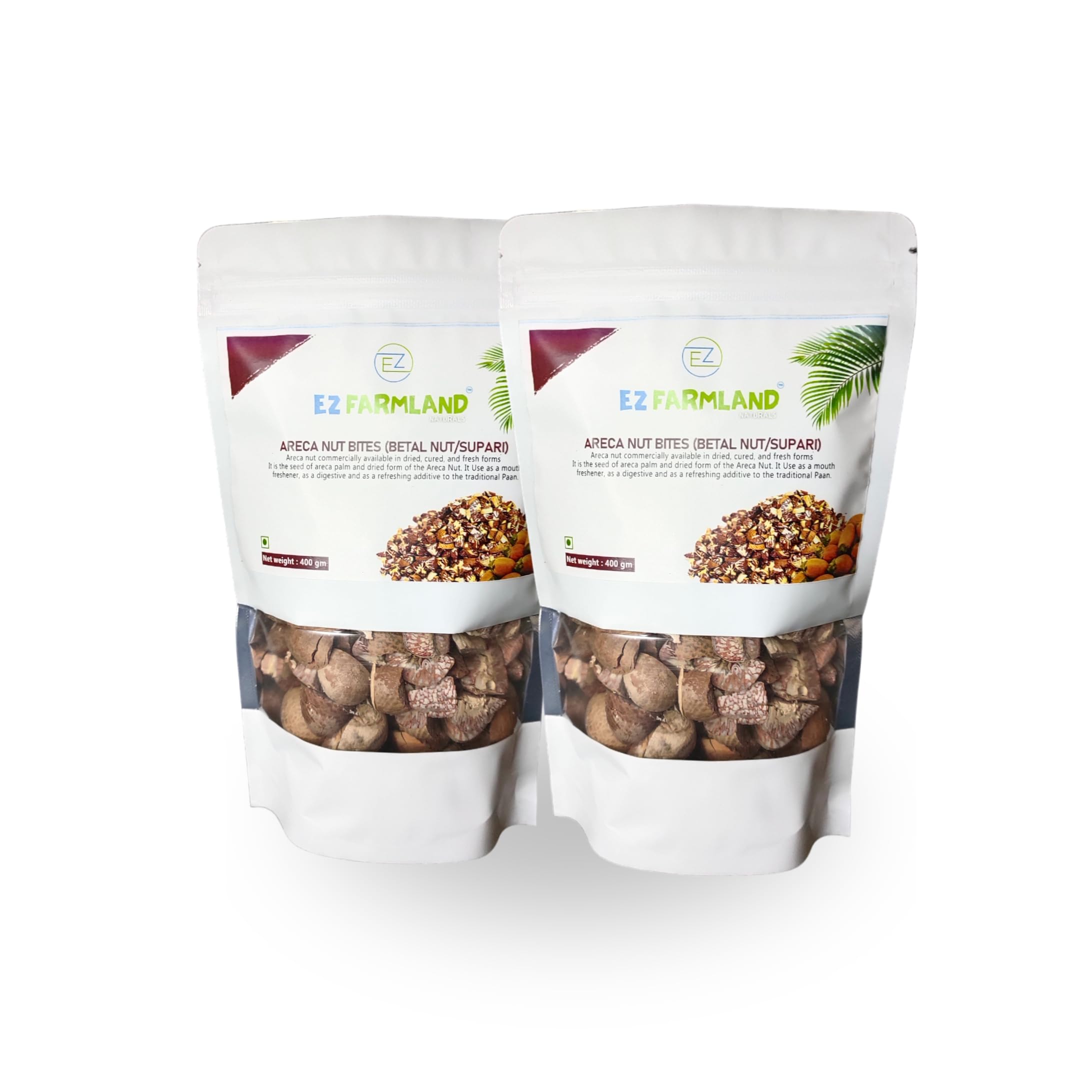 Ez Farmland Natural Dried Arecanut Bites 800 g (2 Pack of 400 g) Supari/Kerala Husked Chopped Arecanut/Betel Nut/Sliced Arecanut/Arecanut cut pieces (B0CSXJSSKS) Amazon Price History, Amazon Price Tracker