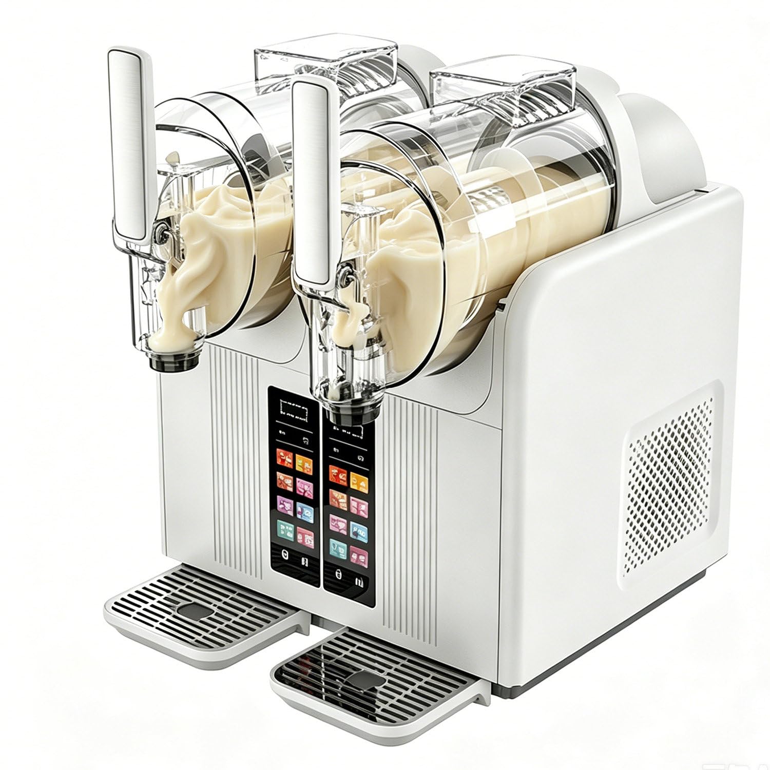 Commercial Slush Machine Dual Tank 2×2L,Fast Rapid Chill White-110V-120V