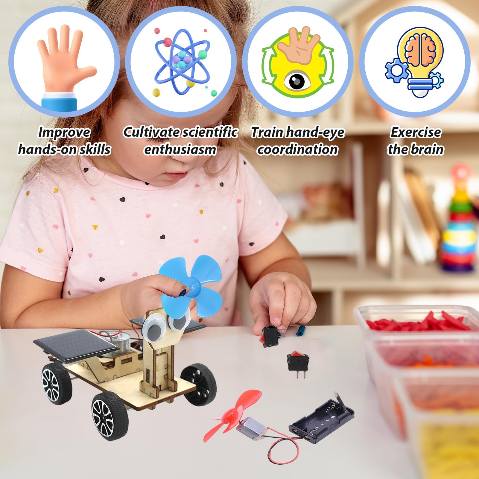 26Pcs Electric Circuit Kits for Children Science Learning Making Motor Kits for Kids Student DIY STEM Science Lab Experiment Project - Image 2