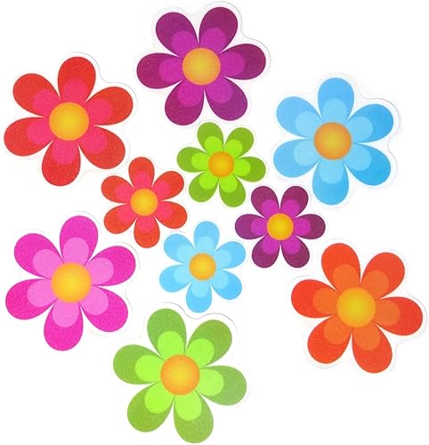 Honbay 10 calcomanías adhesivas coloridas antideslizantes para bañera para superficies resbaladizas