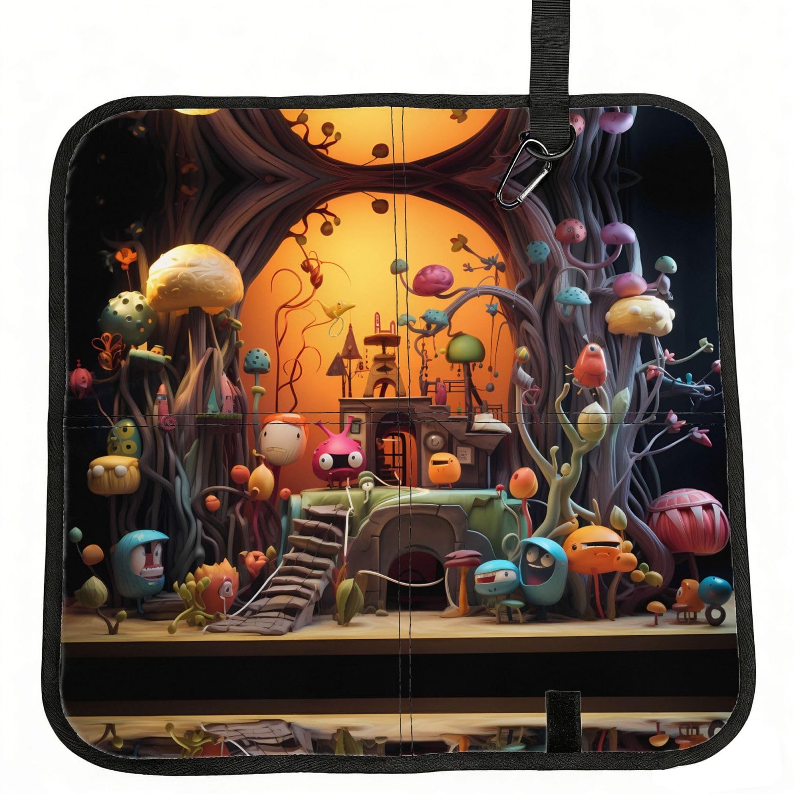 WZYCWB cartoon art Foldable Seating Cushion with Carabiner - Stadium Mat for Camping, Hiking and Outdoor Activities