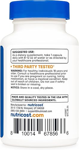 Miniatura 4 de Nutricost Fisetin Cápsulas de 100 mg, 60 cápsulas Antioxidante de polifenol natural Sin OMG, sin gluten y suplemento vegano