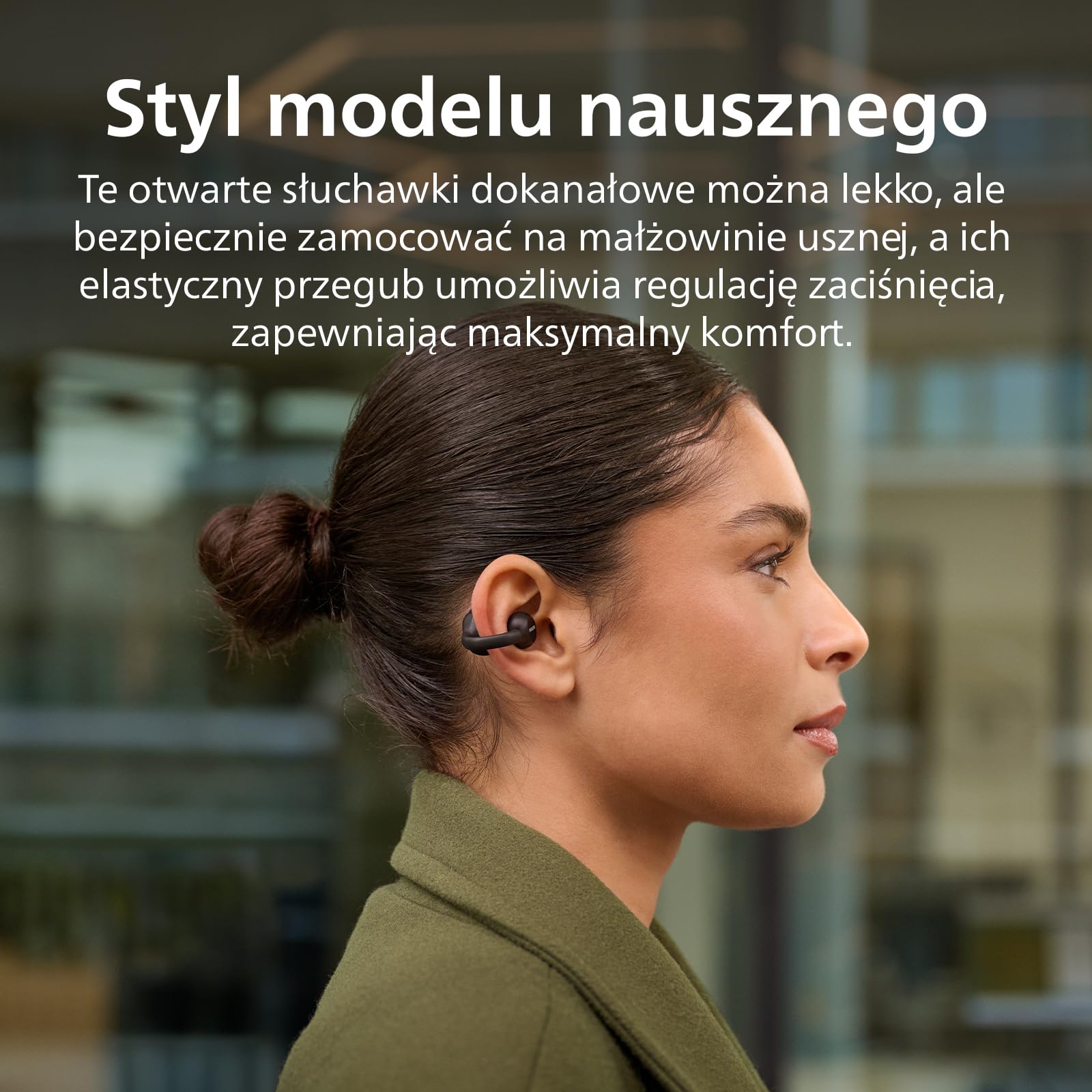 Philips TAQ2000BK nauszniki, styl prawdziwe, bezprzewodowe, otwarte ucho, wielopunktowe słuchawki douszne, 28 godzin odtwarzania, kieszonkowe etui ładujące, wyraźne połączenia, idealne do dojazdów do