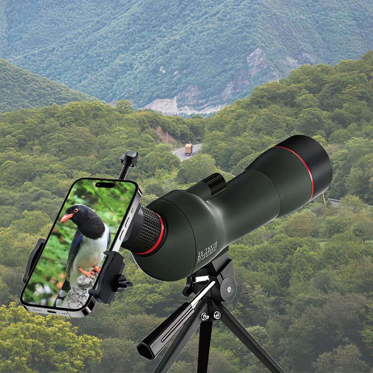 Korons Spotting Scope mit 25-75x70 mm Zoomobjektiv(Grũn)
