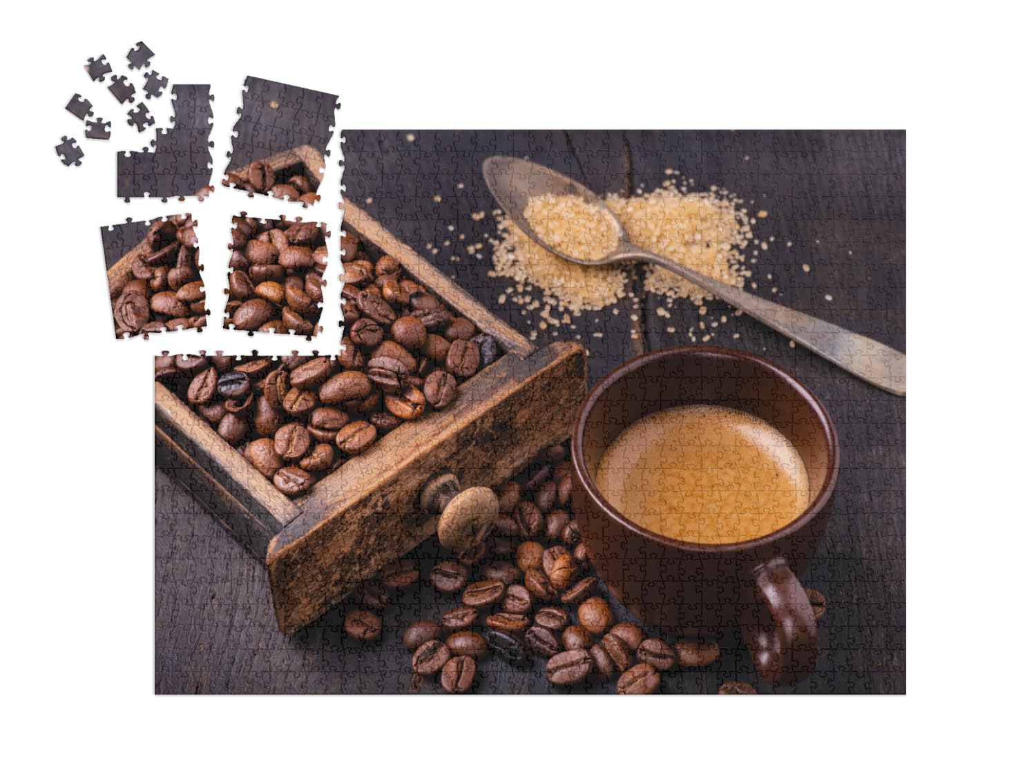 puzzleYOU: Puzzle-Adventskalender | „Kaffee, brauner Zucker und Kaffeebohnen“ – aus der Puzzle-Kollektion Kaffee