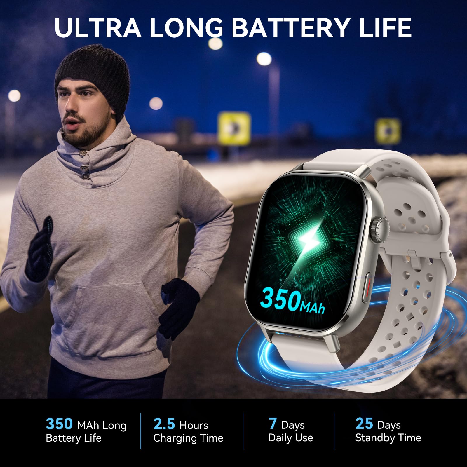 Orologio intelligente con GPS, schermo AMOLED da 2,0 pollici, per uomini e donne (rispondere/effettuare chiamate), 178+ orologio sportivo fitness con frequenza cardiaca/monitoraggio del sonno/SpO2