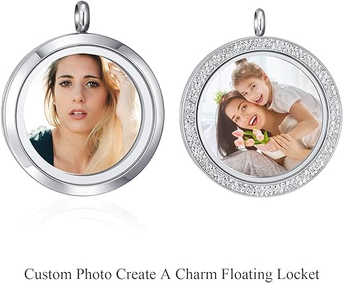 Miniatura 4 de Mesinya - Collar con colgante de medallón de cristal endurecido con colgante de recuerdo conmemorativo con cadena