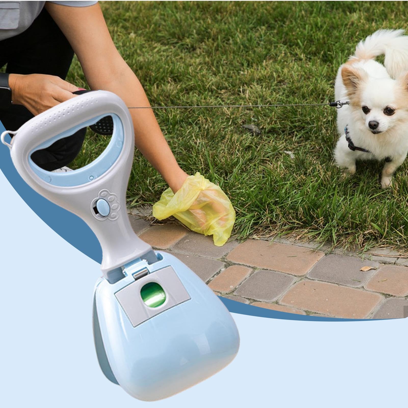 Pala para Arena de Gatos, Recogedor de Arena for Gatos con Bolsa Almacenamiento incorporada y Pala Mango ergonómico for Paseos Diarios