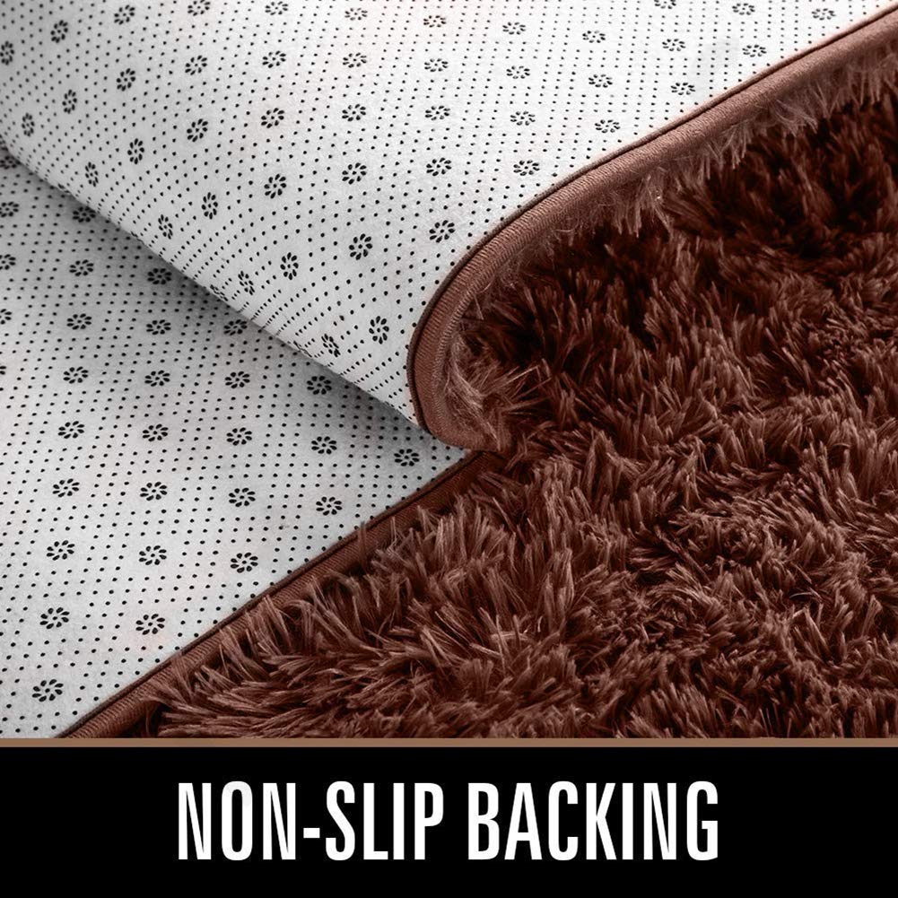 Tapis Fourrure synthétique, Tapis Chambre, Durable Antistatique, pour Chambre d'enfant, Chambre à Coucher, Salon, Marron, 40 x 70 cm