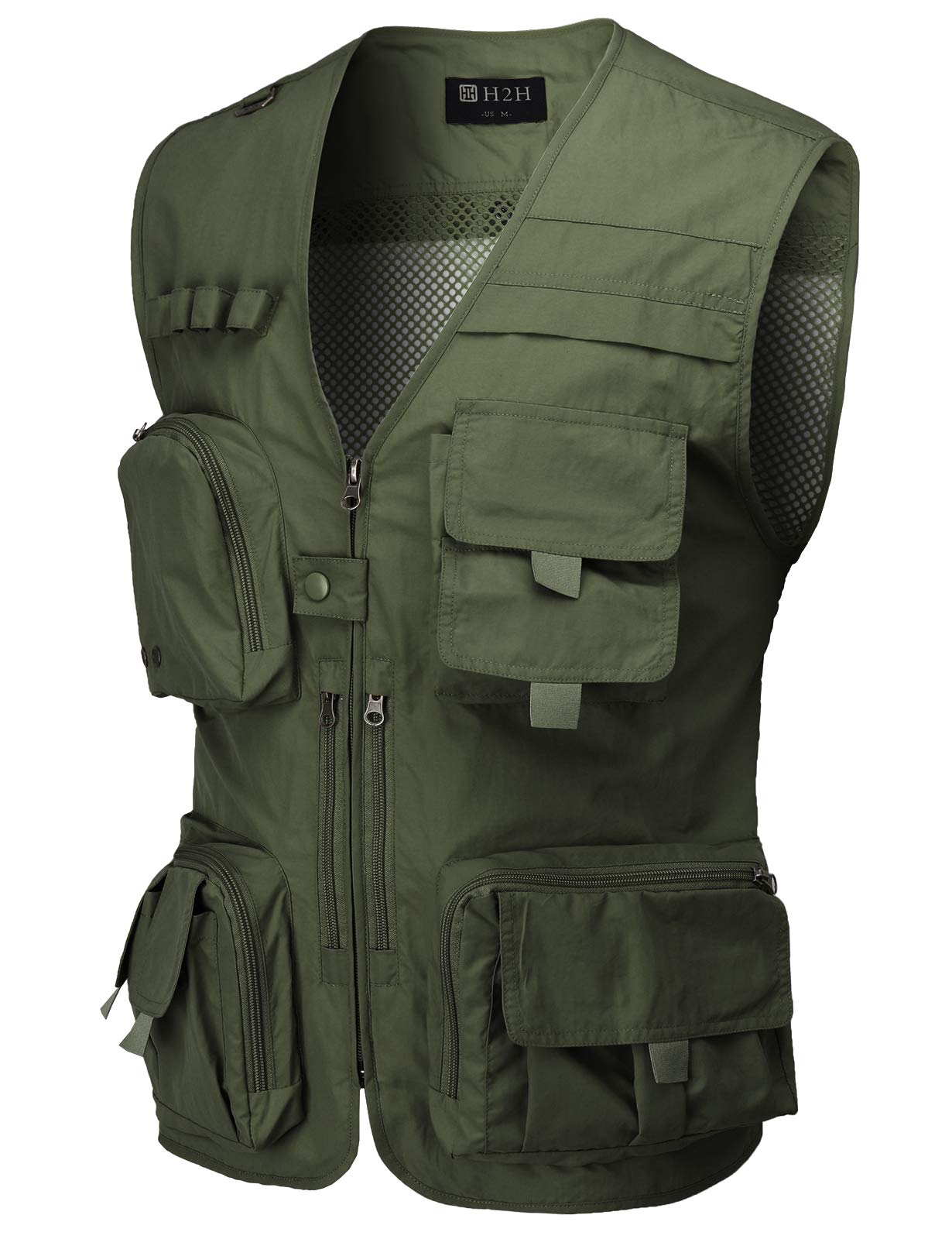 H2H Men's Active Wear Outdoor Vests Work Safari Fishing Travel Utility Summer Vest