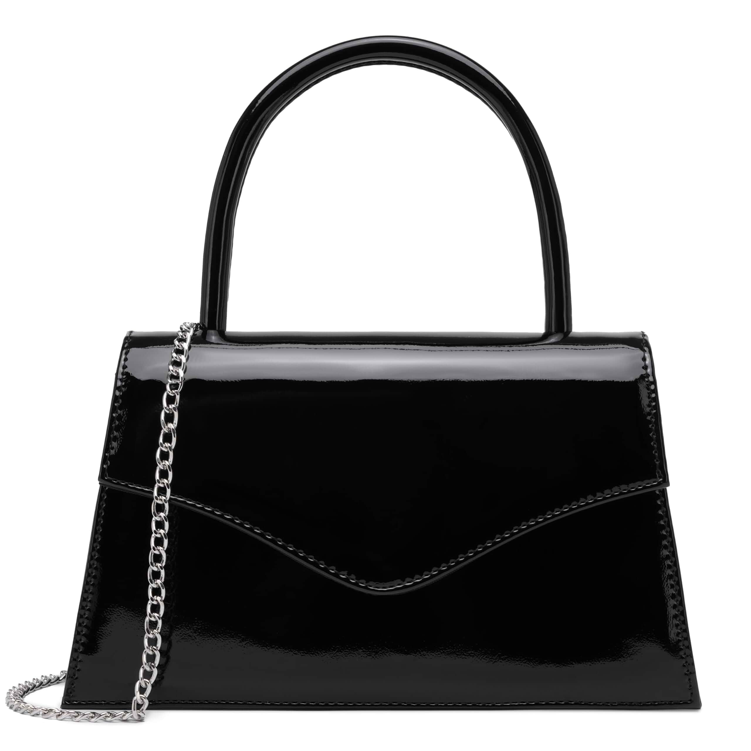 Clutch Purses For Women Patent leather Evening Bag Top Handle Wedding Prom Bridal Cocktail Formal, Shoulder Chain, Bridesmaid Gift for Women