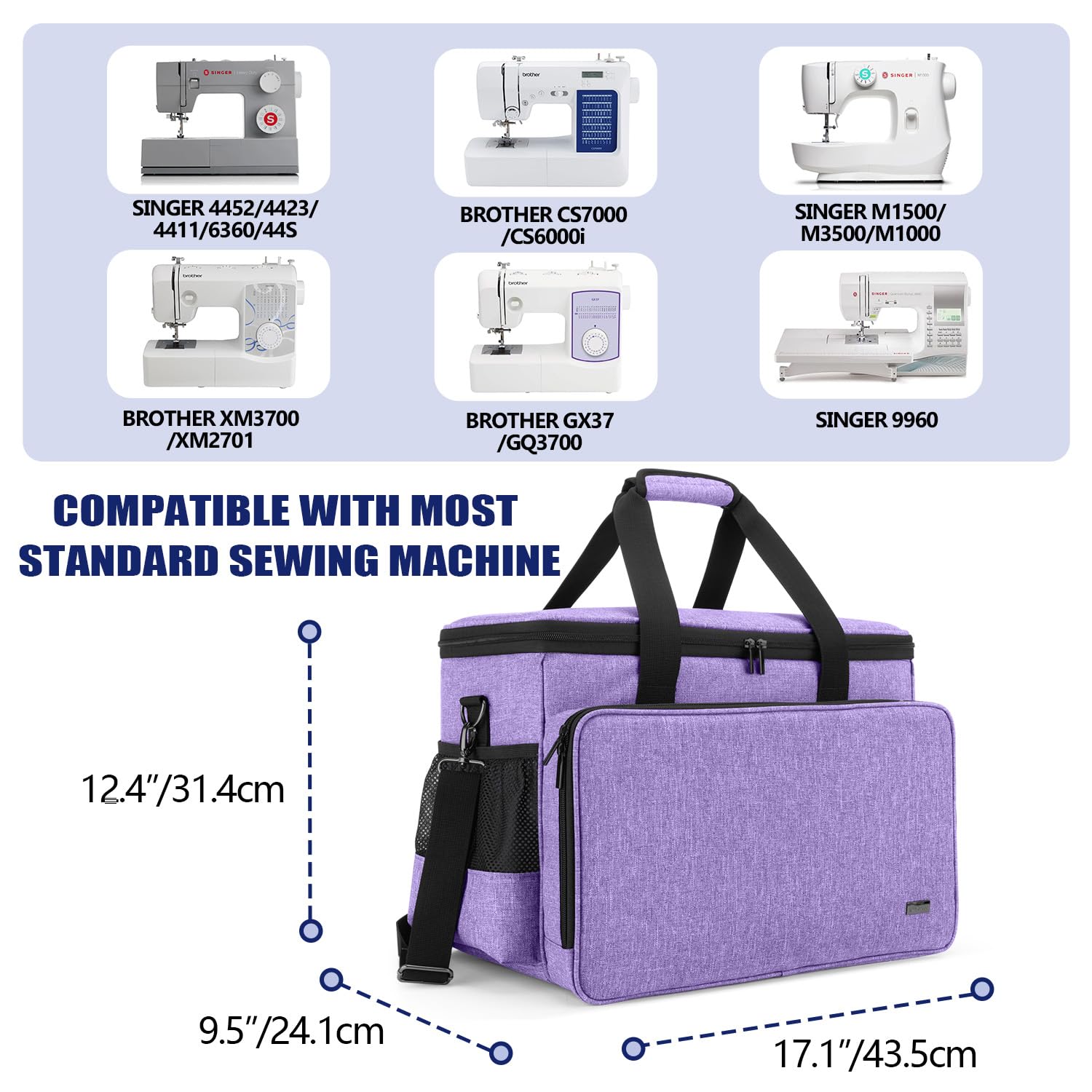 Borsa Trolley Per Macchina Da Cucire Yarwo - Staccabile Con Tavola Di Legno, Universale - Foto 3