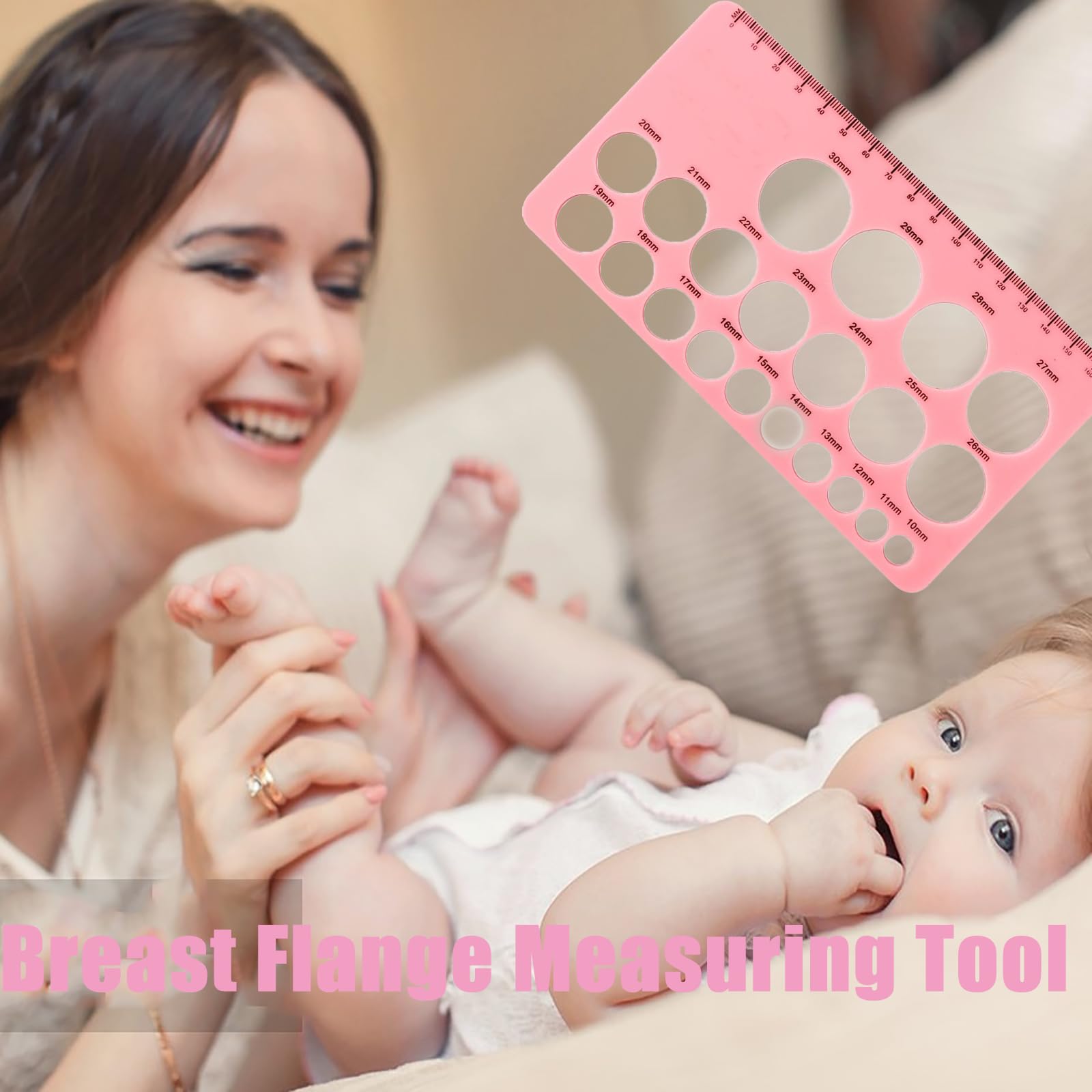 Règle de Mesure de Taille des Mamelons en Silicone avec Ruban à Mesurer 1.5m