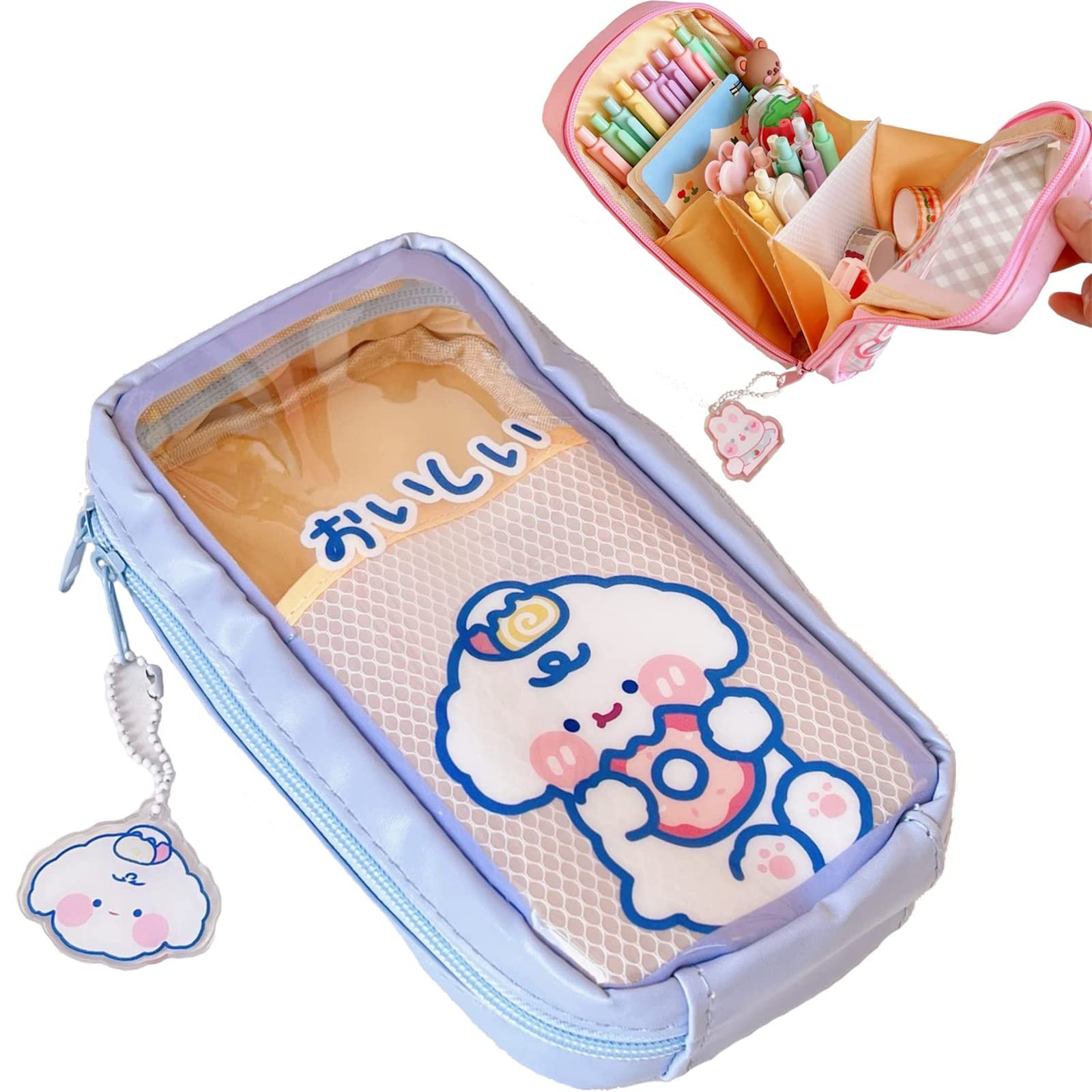 LILOVE Kawaii - Estuche para lápices estético para niñas, Gran Capacidad, Bolsa Duradera, Suministros Escolares para Adolescentes, Puede Contener más de 60 bolígrafos