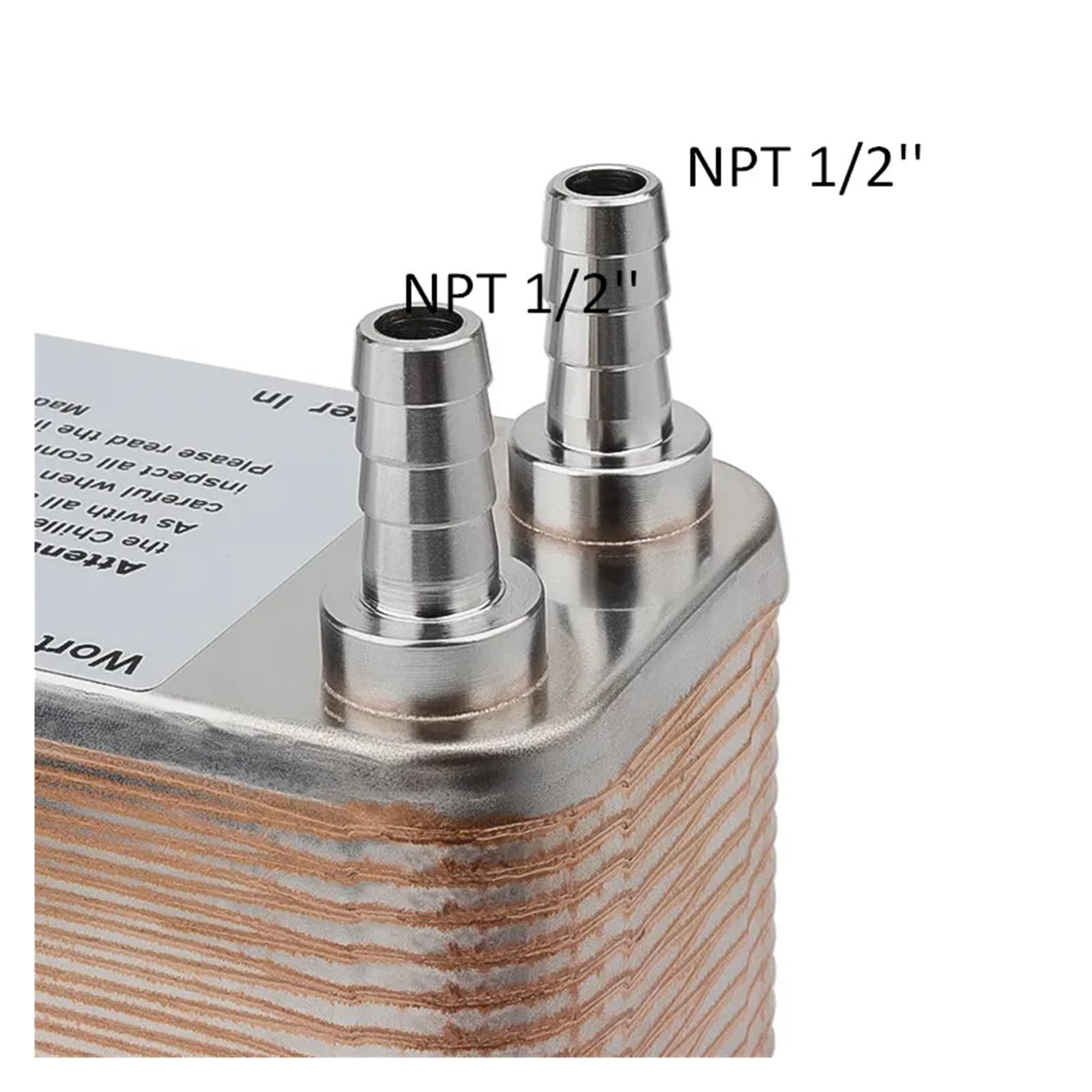 SS 304-Wärmetauscher, 60 Platten, Würzekühler, Gelötete Platte, Fassbier-Würzekühler For Selbst Gebrautes Bier, Lebensmittelqualität, X 1/2" NPT-Steckschlauch Mühelose Reinigung