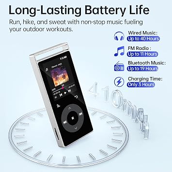 90GB MP3 Player Bluetooth 5.3, HiFi Sound Music Player with Touch Buttons