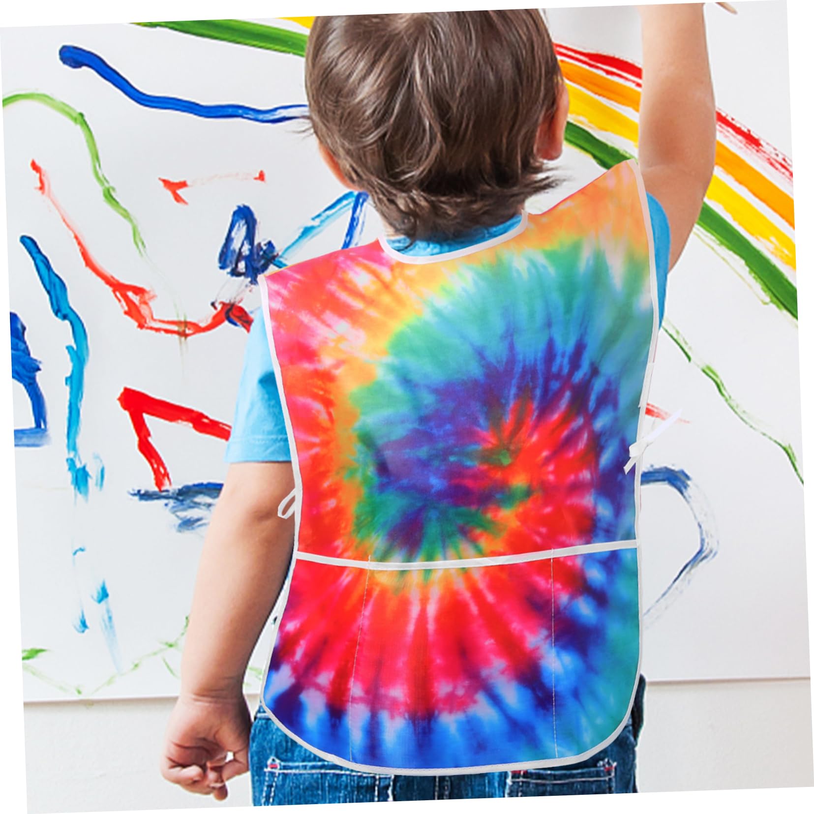 TOYANDONA Delantal Infantil Delantal De Pintura Cocina Niños Horneando Delantales Bata De Artista Para Niños Delantal Pequeño De Telas Para Niños Delantal De Niños Colorful Paño