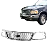Front Grill Grille Compatible With 1999-2003 FORD F-150 & 1999 FORD F-250 FO1200404 Chrome Black