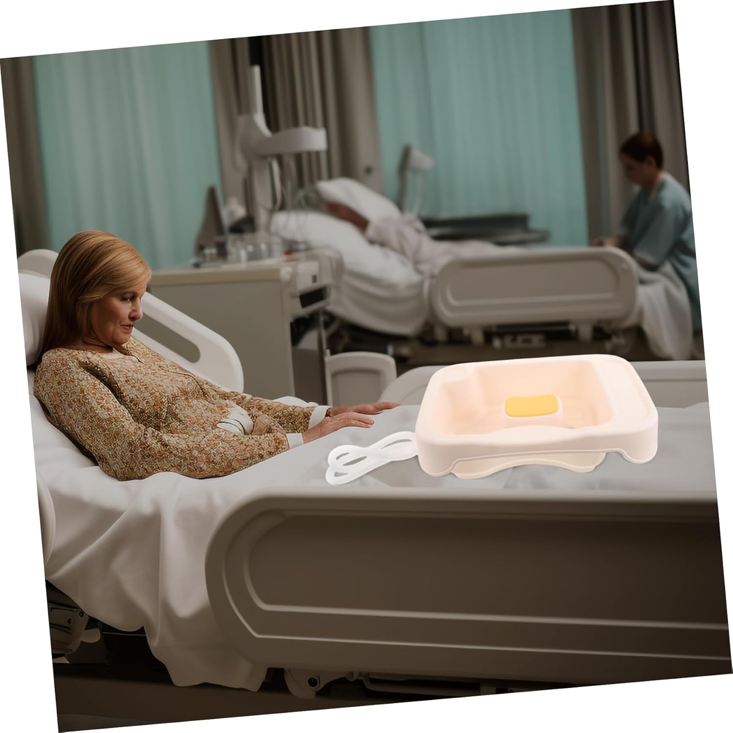 FOMIYES Shampoo Basin for Bedside Use Ergonomic Hair Washing Basin for Bedridden Patients Elderly Pregnant Women Portable Hair Sink for Comfortable Convenient Care