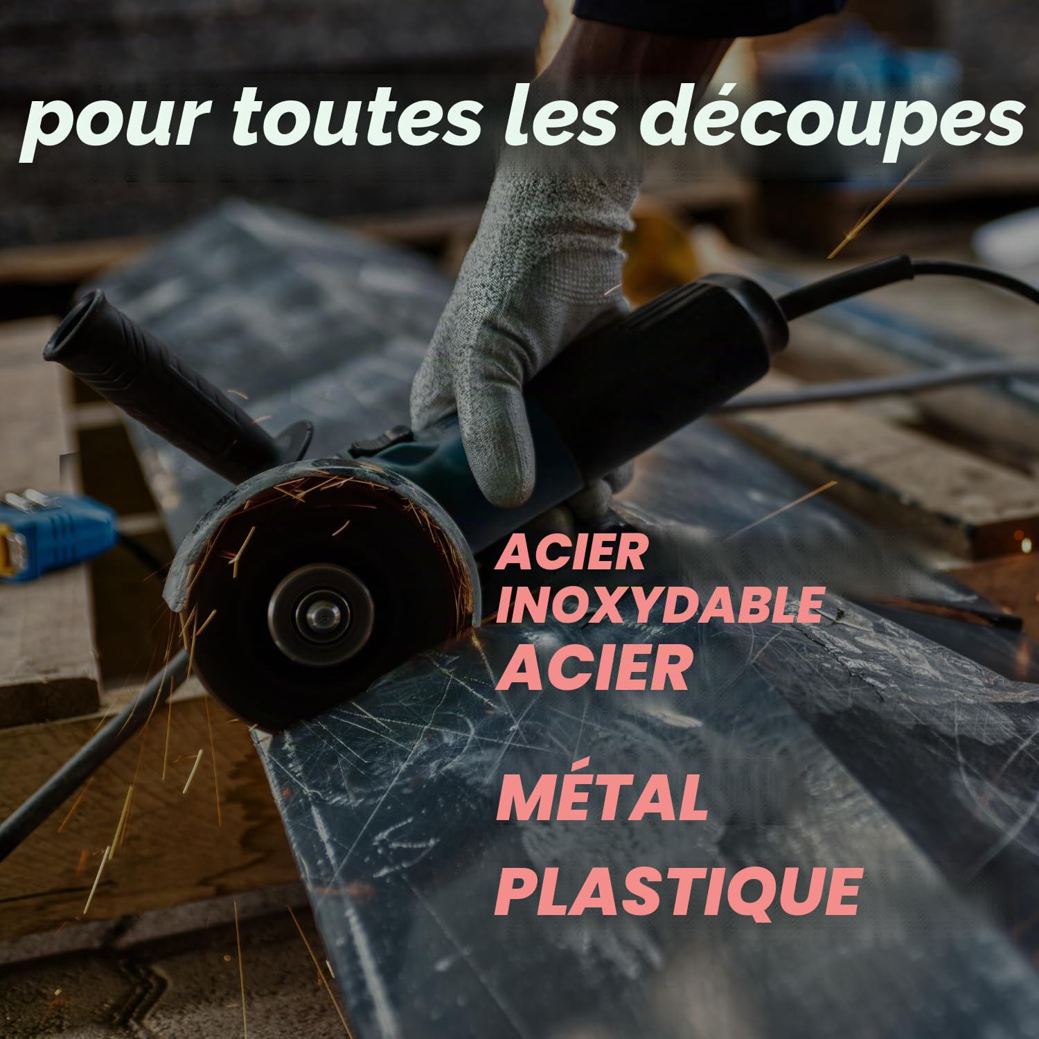 Lot de 100 disques à tronçonner Ø 125 mm x 1,0 mm, INOX, extra fins, pour métal, acier inoxydable, acier, meuleuse d'angle 125, disque à tronçonner 125 pour métal 1 mm, accessoires pour meuleuse à